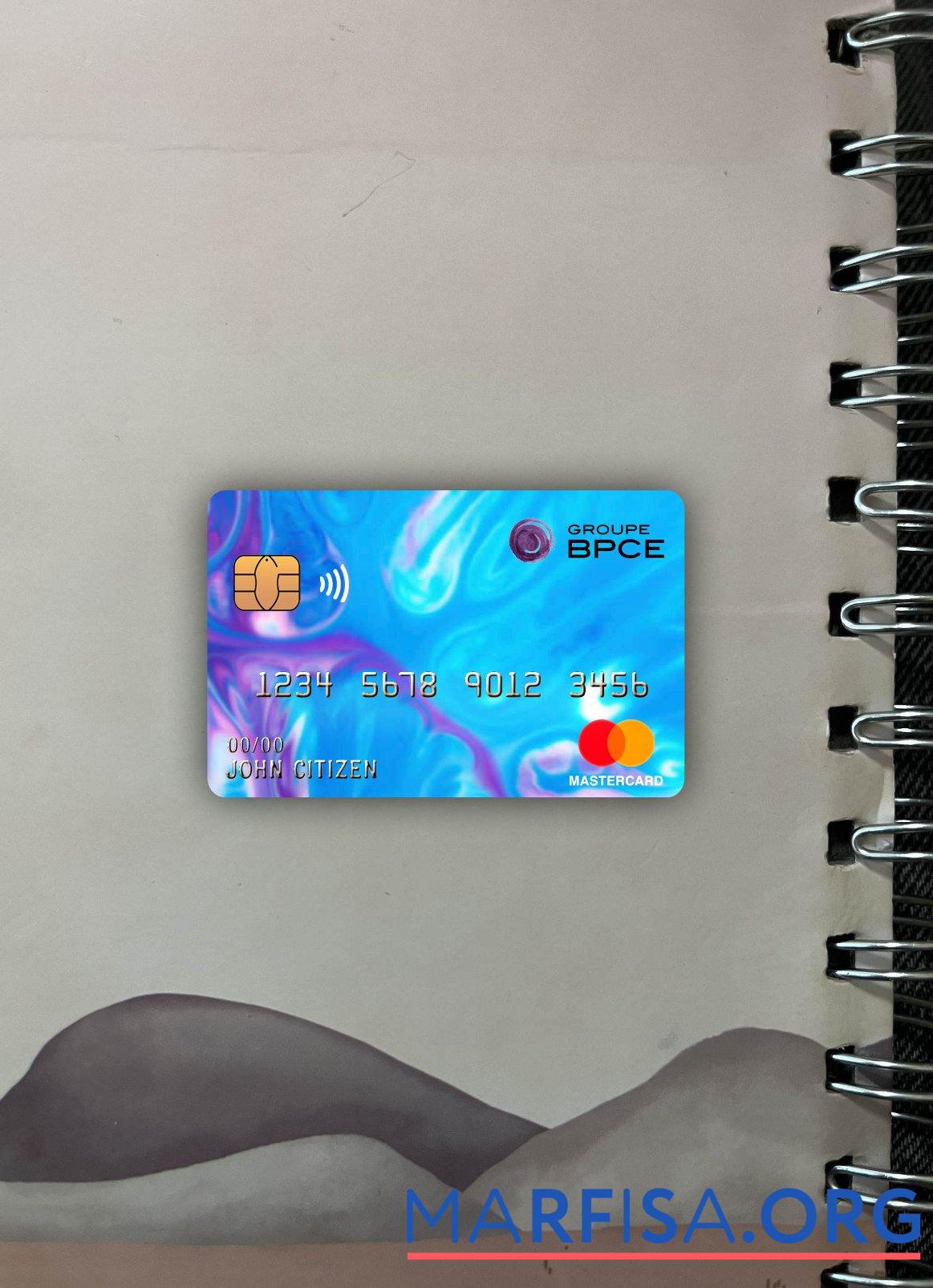 Realistic France Groupe BPCE bank mastercard photolook front template